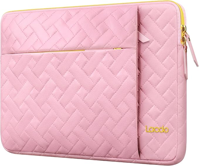 Lacdo Laptop Sleeve Case for 16 inch New MacBook Pro M4/M3/M2/M1 Pro/Max A3403 A3186 A2991 A2780 A2485 2024-2019 | 15 inch Microsoft Surface Laptop 7th Copilot+PC/6/5/4/3/2/1 Computer Bag, Sakura Pink