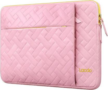 Lacdo Laptop Sleeve Case for 16 inch New MacBook Pro M4/M3/M2/M1 Pro/Max A3403 A3186 A2991 A2780 A2485 2024-2019 | 15 inch Microsoft Surface Laptop 7th Copilot+PC/6/5/4/3/2/1 Computer Bag, Sakura Pink