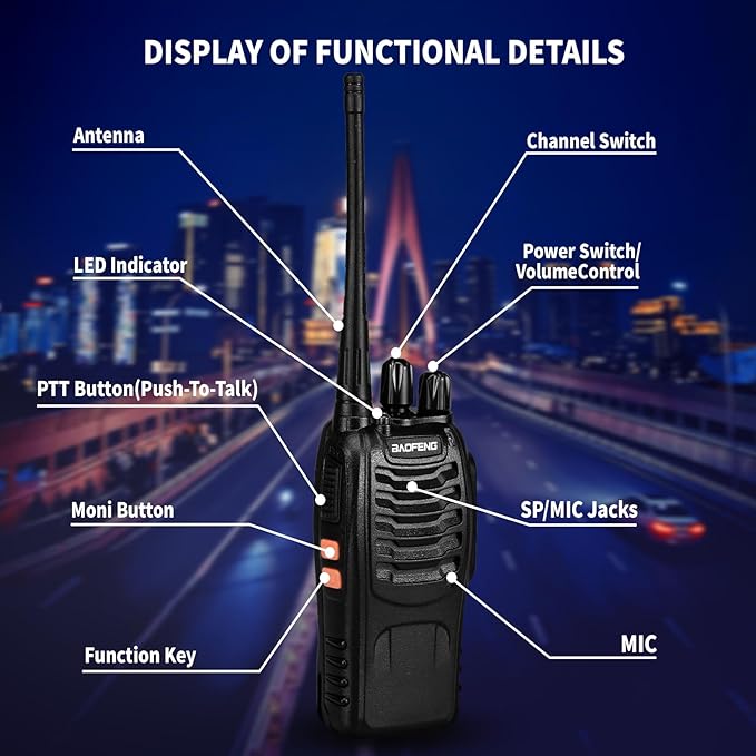 BAOFENG 888S walkie talkies for Adults walkie talkies for Adults 16 Channel Professional Radio Handheld （2PC） (Eggplant)