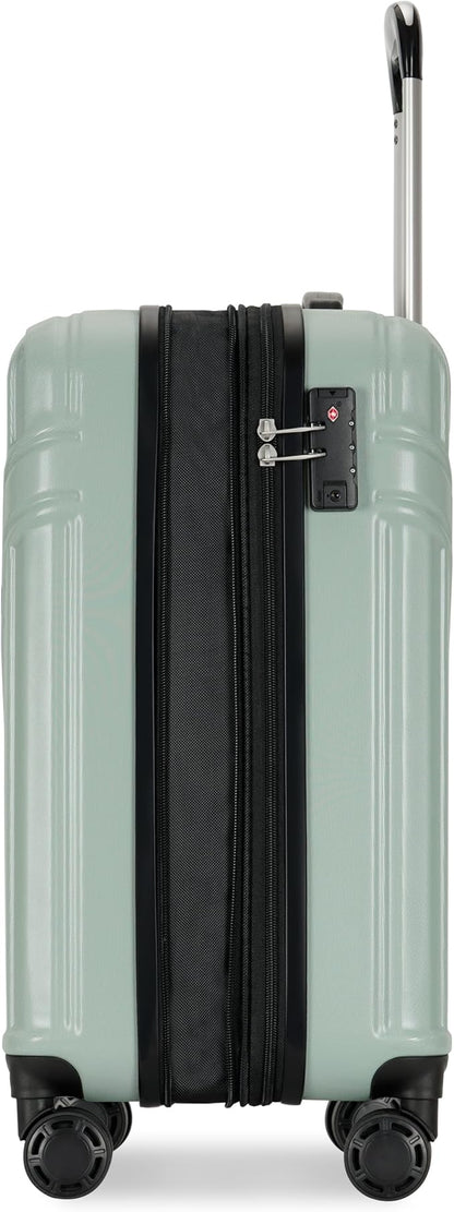 PRIMICIA GinzaTravel Luggage Sets 3-Piece Expandable Suitcases with Wheels PC+ABS Durable Hardside Luggage sets TSA lock (Light green, 3-Piece Set(20"/25"/29"))