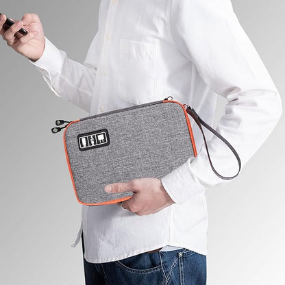 Electronics Travel Organizer,Portable Waterproof Electronic Travel Storage Bag for Small Charging Cord Storage,Charger,SD Card etc,for Travel,Business-Blue Black