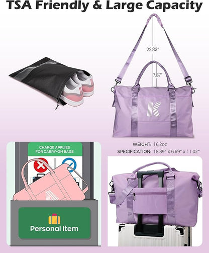 Gifts for Friends Female Mom, Initial Travel Duffel Bag, Gym Bag, Duffel Bag,Personalized Weekender Bag，Friend Wedding Girlfriend Birthday Gifts for Women Gifts for Teen Girls (Letter Y)