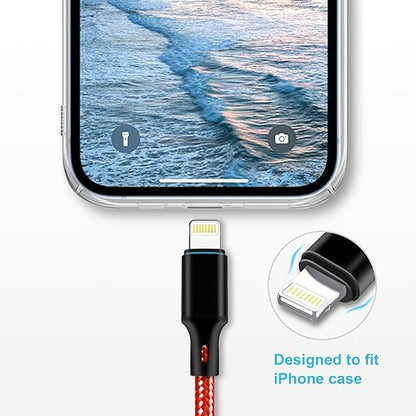 cugunu USB C to Lightning Cable 5 Pack 3/3/6/6/10FT iPhone Charger Apple MFi Certified Power Delivery Fast Charging Cord Compatible with iPhone 14/13/12/11/XS/XR/X/8 - Red
