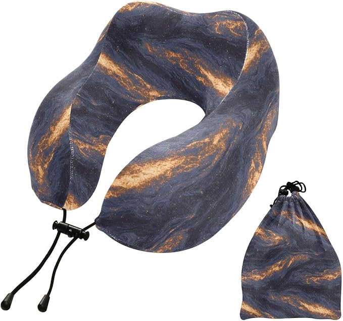 ALAZA Galaxy Travel Neck Pillow Memory Foam Neck Pillow with Storage Bag,Soft Travel Pillow for Sleeping Travel Airplane Car Office Home