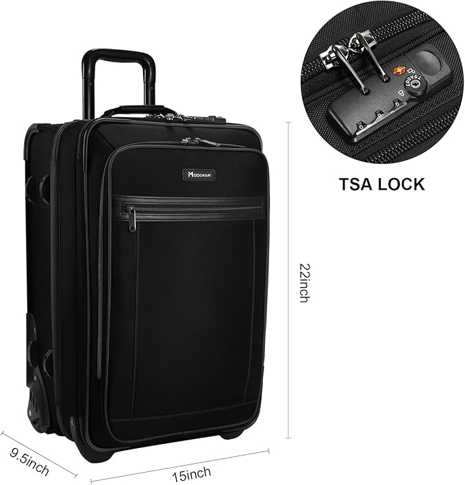 Modoker Rolling Garment Bag with Wheels Luggage for Suits with Wheels Wheeled Garment Bag for Travel 2 in 1 Rolling Duffel Bag, Black