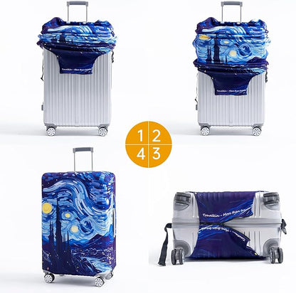 Travelkin Luggage Covers For Suitcase Tsa Approved,Suitcase Cover Protector Fit 18-32 Inch Luggage (Galaxy, S)