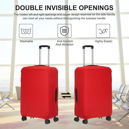uxcell Travel Luggage Cover, Washable Suitcase Covers for Luggage Anti-scratch Suitcase Protector Elastic Baggage Protective, Fits 18-21 Inch Suit Case, Red