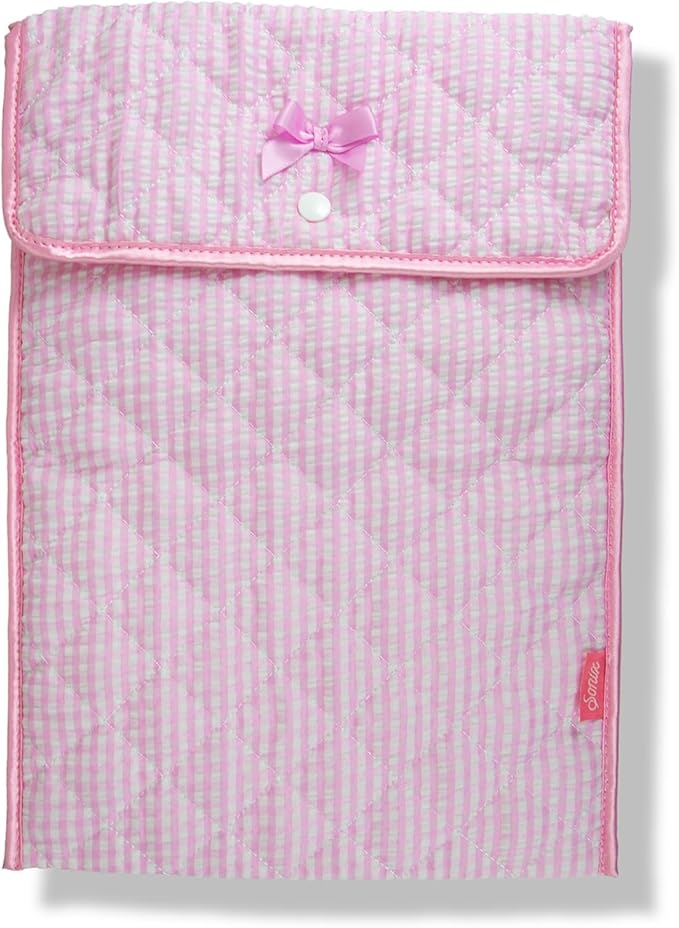 Sonix | Quilted Laptop Sleeve | 13-14 Inch, Quilted Soft Comfy Laptop Carrying Case, Computer Sleeve | Seersucker Pink