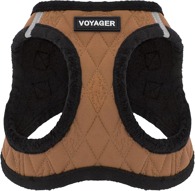 Best Pet Supplies - All Weather Mesh/Plush, Reflective, No Pull Harness for Small, Medium Dogs, Cats - Secure with Hook & Loop Fastener, Buckle, Double D-Rings - Beige Plush, XS