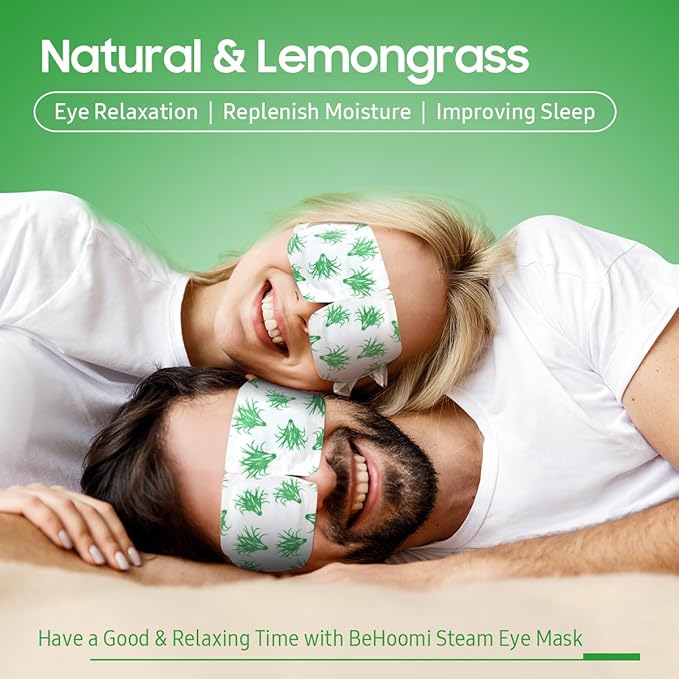 Steam Eye Mask, 10 Packs Heated Eye Mask, Self Heating Disposable SPA Warm Compress for Eyes Sleep Mask, Travel Essentials & Relaxation Gifts, Stocking Stuffers (Lemongrass Scent)