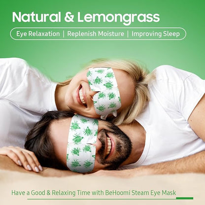 Steam Eye Mask, 10 Packs Heated Eye Mask, Self Heating Disposable SPA Warm Compress for Eyes Sleep Mask, Travel Essentials & Relaxation Gifts, Stocking Stuffers (Lemongrass Scent)