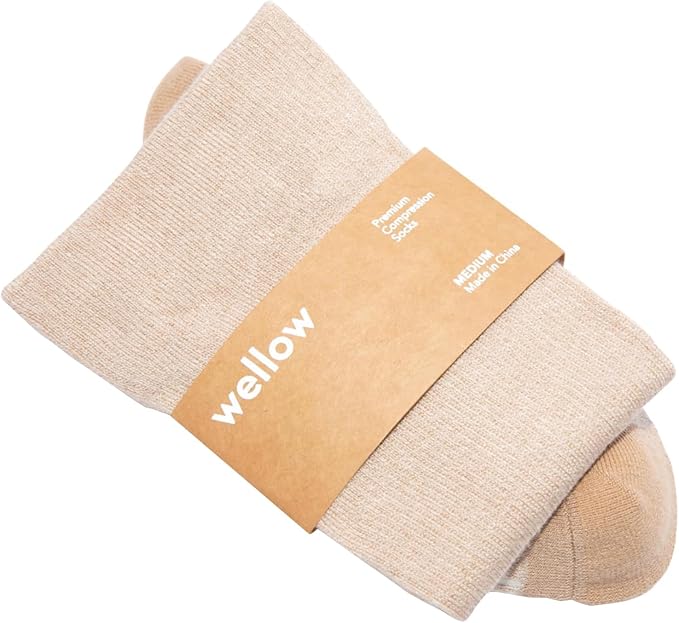 Wellow Wide Calf Compression Socks, Knee High Support, Fit for Men & Women, 18-25 mmHg, Made with Viscose from Bamboo