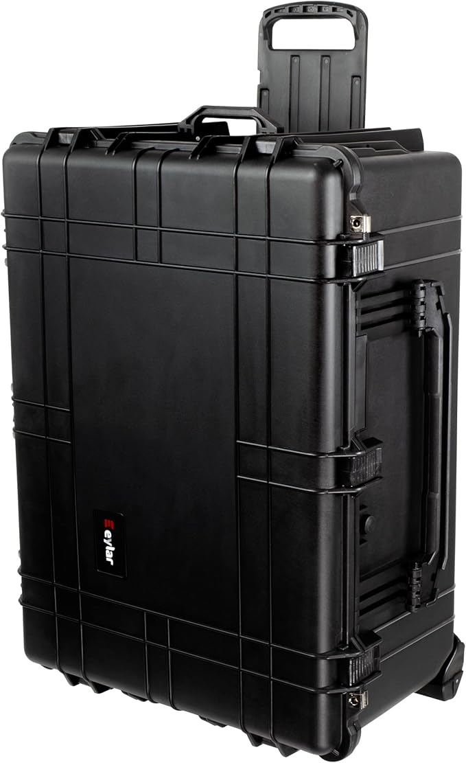 Eylar 31.5" X-Large Protective Roller Hard Case for Cameras, Drones, Tools, and AV Equipment with IP67 Waterproof, Shock Resistant, and Customizable Foam Inserts (Black)