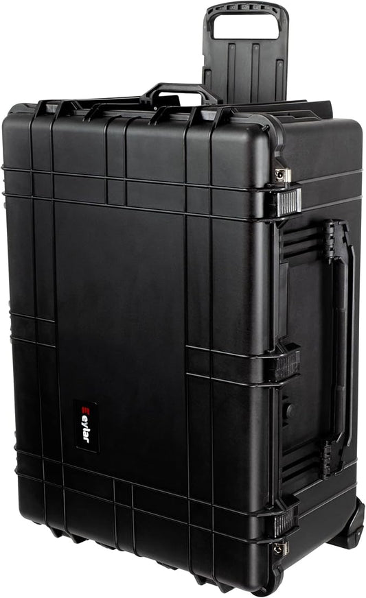 Eylar 31.5" X-Large Protective Roller Hard Case for Cameras, Drones, Tools, and AV Equipment with IP67 Waterproof, Shock Resistant, and Customizable Foam Inserts (Black)