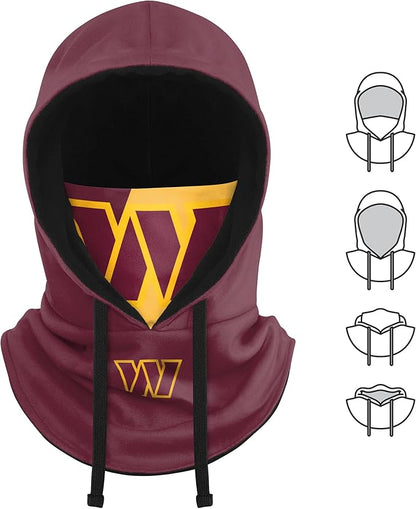 NFL Team Logo Team Color Drawstring Winter Cap Hooded Gaiter Balaclava Face Cover