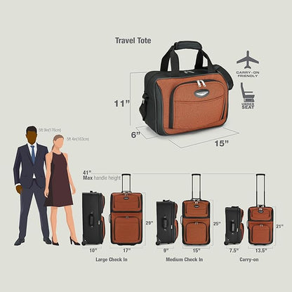 Travel Select Amsterdam Softside Expandable Luggage with Rolling Wheels, Burgundy, 4-Piece Set (15/21/25/29)