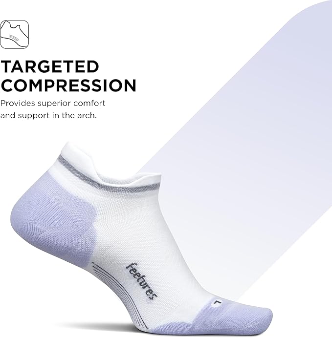 Feetures Elite Max Cushion No Show Tab Ankle Socks - Sport Sock with Targeted Compression