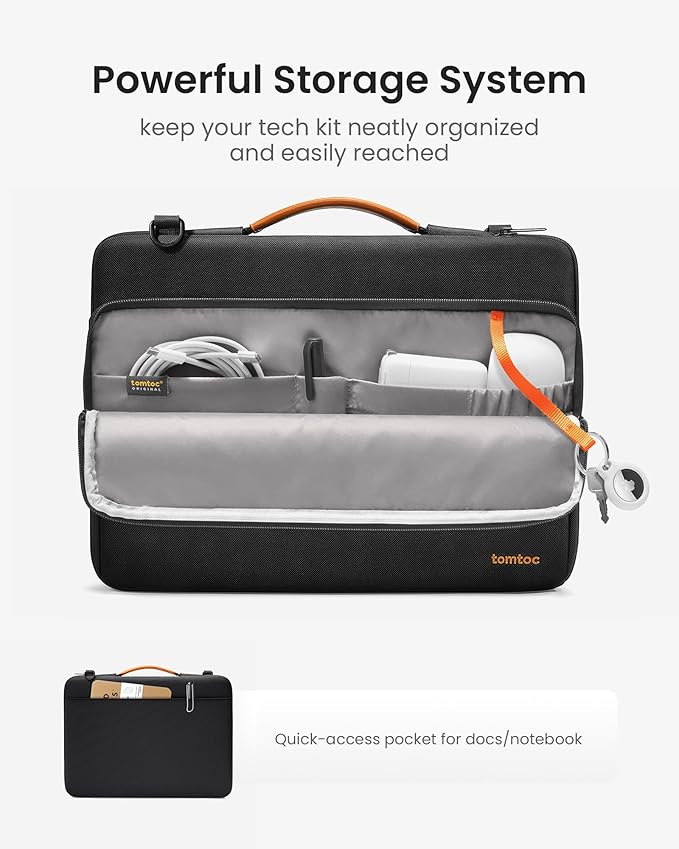 tomtoc 360 Protective Laptop Shoulder Bag for 14-inch MacBook Pro M5/M4/M3/M2/M1 Pro/Max A3434 A3112 A3401 2025-2021, Water-Resistant Carrying Case for 13.5-14.4 Inch Microsoft Surface Laptop 7/6/5