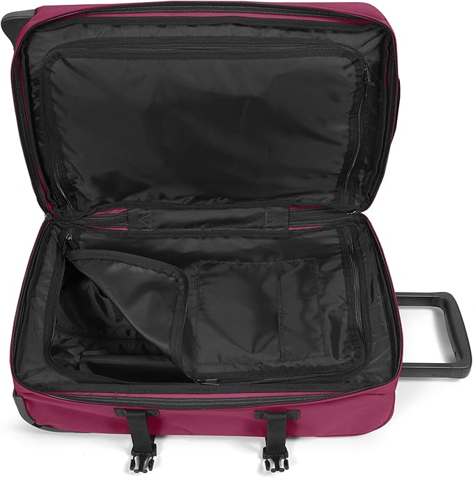 EASTPAK Tranverz S – 42L Large Wheeled Luggage with Dual Compartments, TSA Lock, Compression Straps & Smooth-Wheeling System, Wine Burgundy