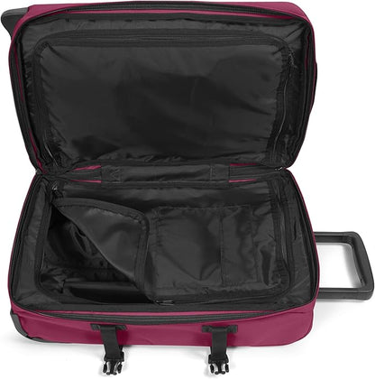 EASTPAK Tranverz S – 42L Large Wheeled Luggage with Dual Compartments, TSA Lock, Compression Straps & Smooth-Wheeling System, Wine Burgundy