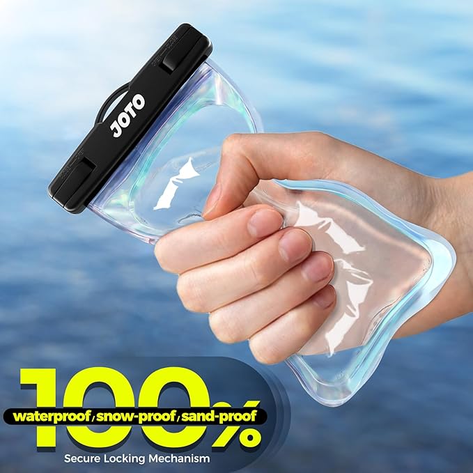 JOTO Up to 7" Universal Waterproof Phone Case for iPhone 16 15 14 13 Plus Pro Max, IPX8 Cellphone Dry Bag 12 11 Pro Max XR X 8 7 6S Plus SE, Galaxy S23 S22 S21 S20+ S20 S10 Plus Note, Pixel -Sparkle