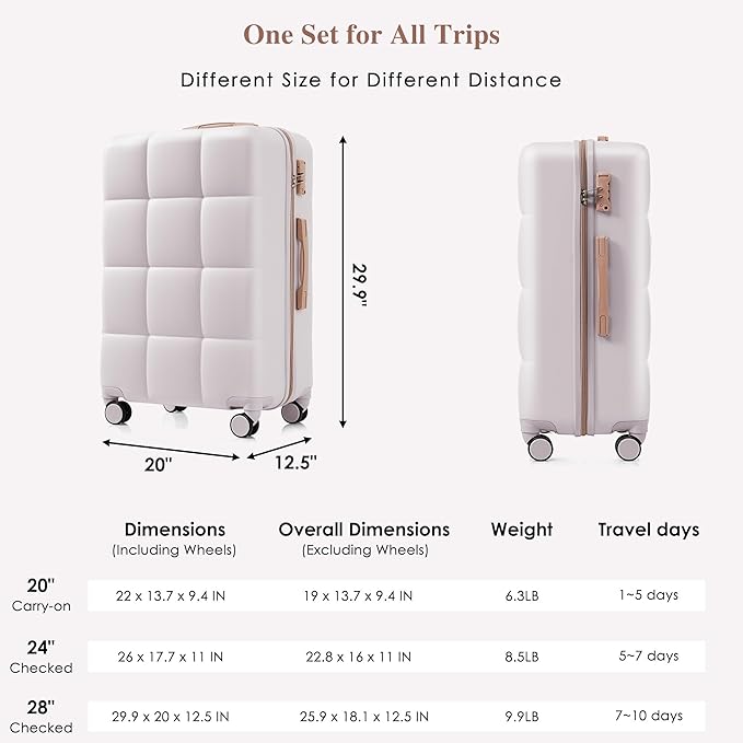 Hard Shell Suit case with Spinner Wheel Lightweight TSA Lock