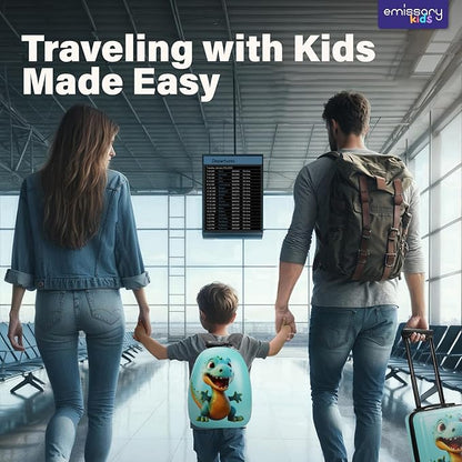 emissary Dinosaur Kids Luggage Set for Boys, 18" Hardside Kids Suitcases With Spinner Wheels, Toddler Carry on Suitcase Travel Rolling Luggage