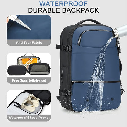 SOAEON Vacuum Backpack with Pump,Waterproof Underseat Carry on Bag with Vacuum Seal Compression Backpack for Airplane