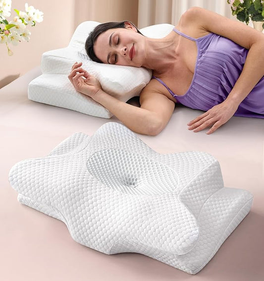 Dream Without Pain Cervical Neck Pillow for Sleeping, Ergonomic Side Sleeper Pillows for Adults, Cooling Orthopedic Pillow for Neck Relief Support, Memory Foam Pillows Back Stomach Sleepers