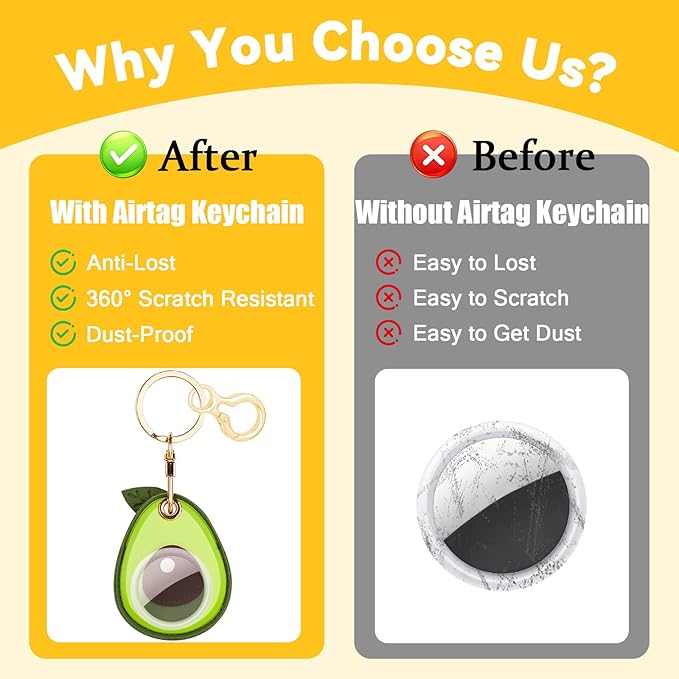 Leather Keychain for Airtag, Cute Protective Keychain Holder Compatible with Apple Air Tag,GPS Item Tracker Case Cover for Keys,Bags,Pets,Luggage(Avocado)