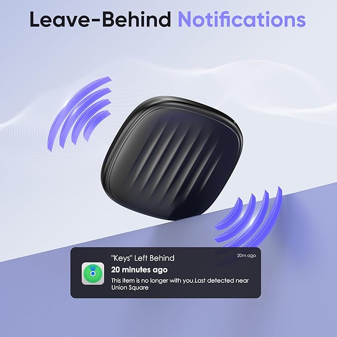 Air Tracker Tags-4 Pack: Bluetooth Tracker Work with Apple Find My (iOS only), Smart Tag Keys Finder Tracking Tags and Item Locator for Luggage Tracker, Bags, Wallet, Travel