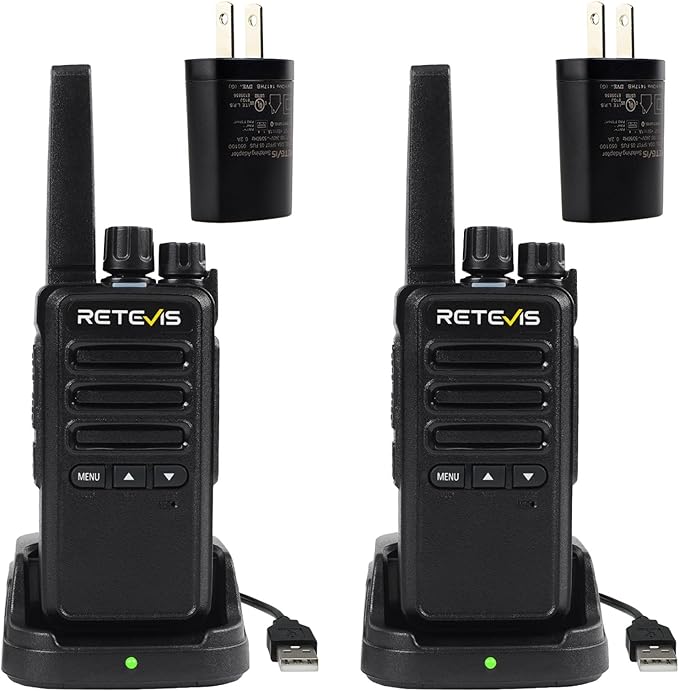 Retevis RT68B 2 Way Radio, Long Range Walkie Talkies for Adults, License Free, Heavy Duty, USB-C Charging, Two Way Radio for Hunting Camping Road Trip(2 Pack)