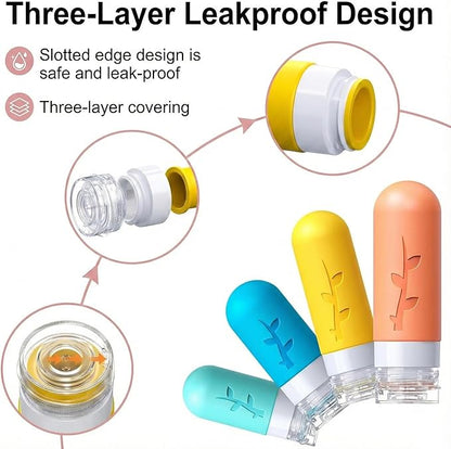 16 Pack Travel Bottles Set - TSA Approved Leak Proof Silicone Squeezable Containers for Toiletries, Conditioner, Shampoo, Lotion & Body Wash Accessories (White)