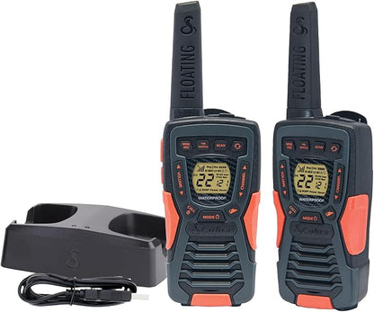 Cobra ACXT1035R FLT Floating Walkie Talkies - Waterproof, Rechargeable, Long Range up to 37-Mile Two Way Radio with NOAA Weather Alert & VOX, (2 Pack)