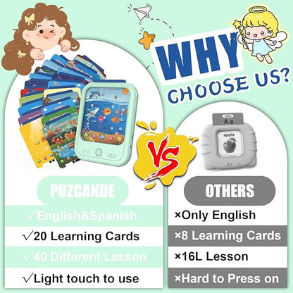 Kids Educational Learning Tablet Toy-Educational Tablet Toy to Interactive Learn Alphabets,Colors,Number,Foods,Jurassic Park,Animals,Learning Toys for Toddlers 2-6 Years Old,Gifts for Boys Girl