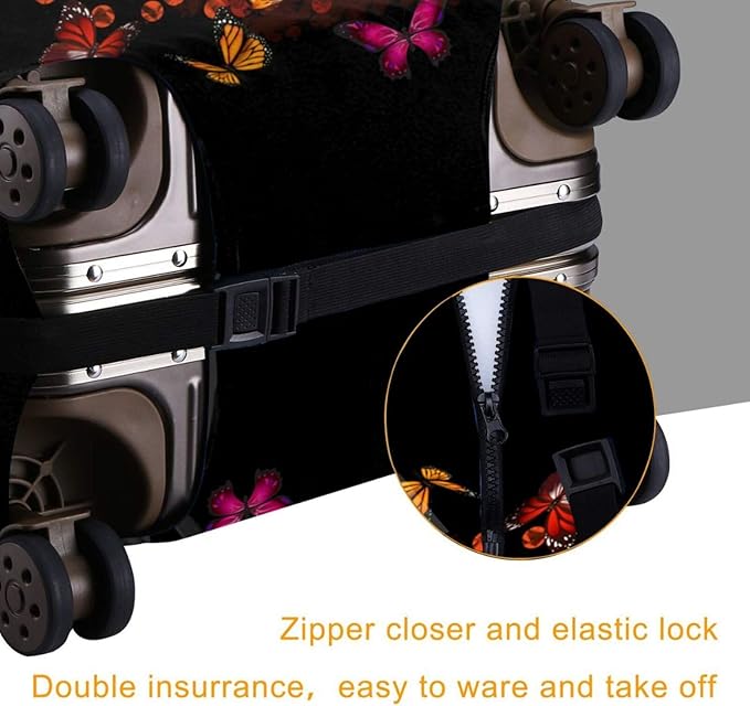 Travel Suitcase Protector African American Girl Elastic Protective Washable Luggage Cover With Concealed Zipper Suitable For 18-32 Inch(M (for 22-24 inch luggage))