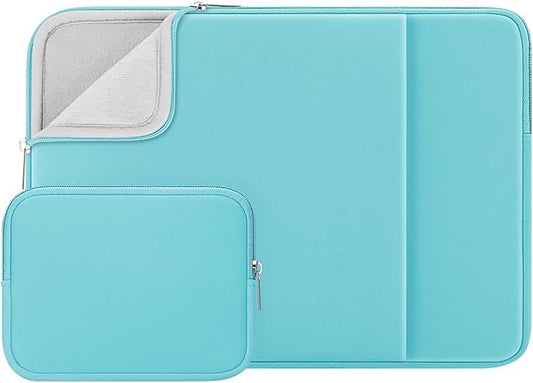 RAINYEAR 13 Inch Laptop Sleeve Compatible 13.3" MacBook Air/Pro M1 M2 M3 M4 A3240 A3113 A2681 A2337 A1932 A2179 A2338 A1706 A1708 Case Bag with Front Pocket Accessories Pouch (Blue, Upgraded Version)