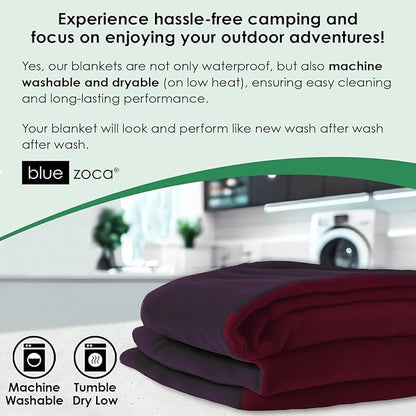 Beach Blanket Waterproof Sandproof Waterproof Blanket for Camping, Hiking, Outdoor Sporting Events, Picnics & More | Machine Washable & Pet Friendly | Travel Size - 65x50in Merlot