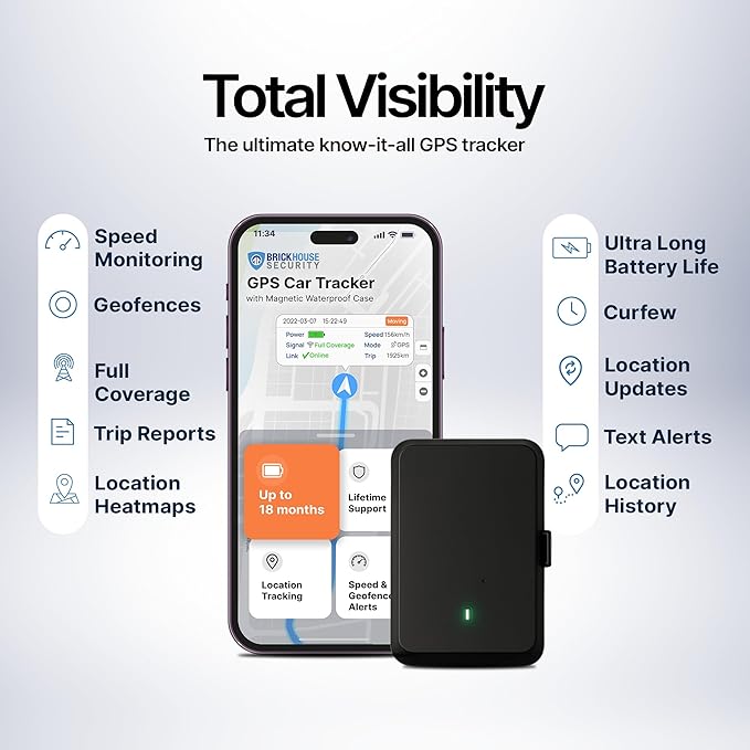 Brickhouse Security EON Odyssey GPS Tracker for Vehicles & Assets – Magnetic Waterproof 4G LTE Asset & Vehicle GPS Tracker with Long Battery Life, Real-Time Tracking, Geofence & Tamper Alert
