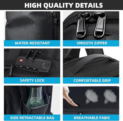 KINGSLONG Vacuum Backpack Travel Vacuum Seal Compression Travel 60L Expandable Vacpack with Pump Ideal for Traveling Business Laptop (Portable Electric Air Pump Included)