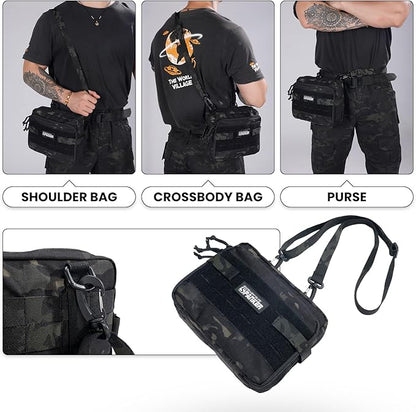 EXCELLENT ELITE SPANKER Tactical Molle Admin Pouch Utility Organizer EDC Medical Bag Utility EDC Tool Pouch with Shoulder Strap Attachment Pouches Waist Bag