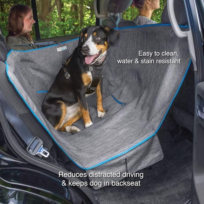 Kurgo Heather Half Hammock, Half Car Seat Cover for Pets, Car Hammocks for Dogs, Water-Resistant, 27.5" Wide (Heather Grey)