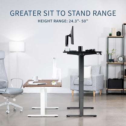 VIVO Electric 63 x 32 in Dual Motor Standing Desk, Memory Height Adjustment, 2B Series, White Top White Frame, DESK-KIT-2W1W