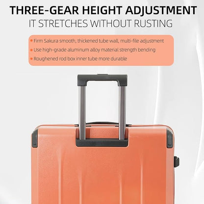 Carry On Luggage, 20Inch Top Opening Airline Approved ABS+PC Hard Shell Suitcases with Silent Wheels, TSA Lock,Front Pocket and Wet-dry Separated Six-piece Set (AD Orange, 20 Inch)