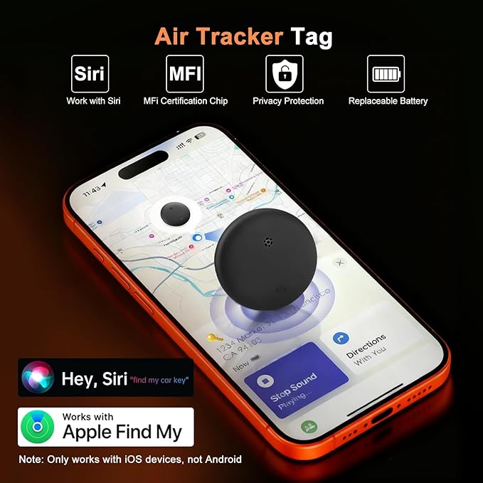 Air Tracker Tags-4 Pack, Bluetooth Tracker for Apple Find My, Item Locator Smart Tag Keys Finder Tracking Tags and Item Locator for Luggage Tracker, Bags, Kids, Pets, Wallet, Suitcase, Travel