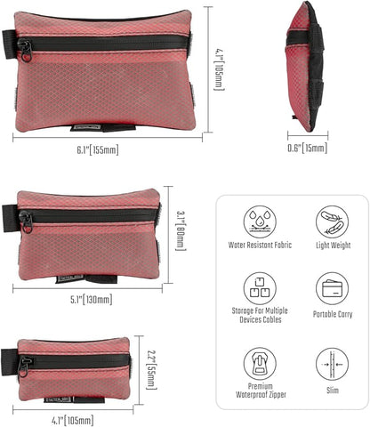 TACTICAL GEEK Storage A5 EDC Storage Pouch Set, Molle EDC Gadget Pouch, Multi-Functional Utility Small Tool Pocket for Daily Carry (Red)