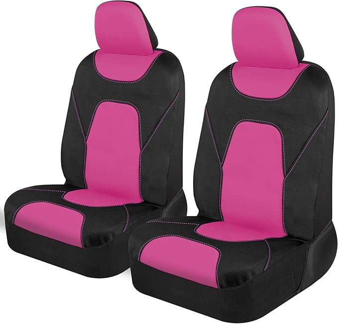 Motor Trend AquaShield Waterproof Front Seat Covers, Pink Seat Covers for Cars – Neoprene Front Car Seats Cover, SUV Seat Covers Protector - Car Interior Cover for Auto, Trucks, & Dog Owners