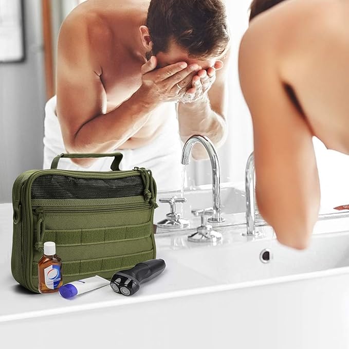 VELVEBAG Mens Toiletry Travel Bag Hanging Toiletry Bag Toiletry Bag Shaving Bag for Men Travel for Cosmetic,Toiletries Accessories, Green