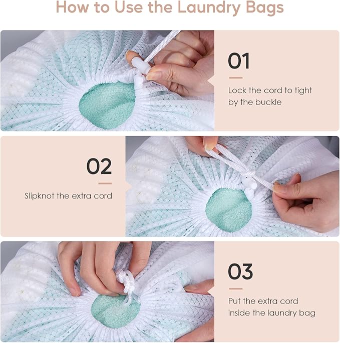 Meowoo Large Mesh Laundry Bag, 24×36inch Heavy Duty Mesh Laundry Bags Drawstring Lockable, Laundry Hamper Liner, Machine Washable, for Travel,Storage, Sports Factories, Dorms, White 2pcs
