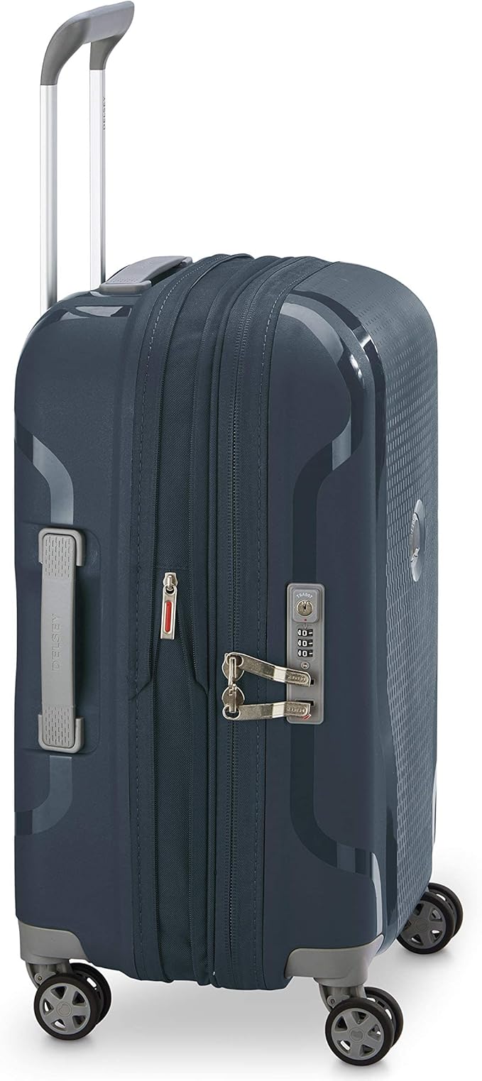 DELSEY PARIS Clavel Hardside Expandable Luggage with Spinner Wheels, Blue Jean, Carry-On 19 Inch